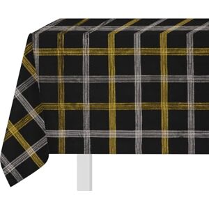 KASANOVA Christmas Tartan Tablecloth Black and Gold Black Textile Table and Kitchen KASANOVA Christmas Tartan Tablecloth Black and Gold Black Textile Table and Kitchen