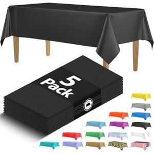 HSGUS 5 Pack Premium Black Plastic Tablecloth 108 x 54 in. Disposable Rectangle Plastic Table Cloth Decorative Rectangle Table Cover Smooth Tablecloth Disposable Table Cloths For Parties, Weddings. HSGUS 5 Pack Premium Black Plastic Tablecloth 108 x 54 in. Disposable Rectangle Plastic Table Cloth Decorative Rectangle Table Cover Smooth Tablecloth Disposable Table Cloths For Parties, Weddings.