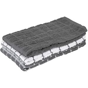 Ritz Terry Check Kitchen Towels: Highly Absorbent & Super Soft 100% Cotton, Durable Kitchen Cleaning Cloths for Wiping Tables and Counters, 3-Pack, Grey Ritz Terry Check Kitchen Towels: Highly Absorbent & Super Soft 100% Cotton, Durable Kitchen Cleaning Cloths for Wiping Tables and Counters, 3-Pack, Grey