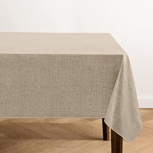 Elrene Home Fashions Monterey Linen Inspired Water- and Stain-Resistant Vinyl Tablecloth with Flannel Backing, 60 inches X 120 inches, Rectangle, Taupe Elrene Home Fashions Monterey Linen Inspired Water- and Stain-Resistant Vinyl Tablecloth with Flannel Backing, 60 inches X 120 inches, Rectangle, Taupe