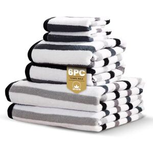 Rapport Home Amalfi 6-Piece Towel Bale Luxurious 100% Cotton 500GSM Set for Soft Absorbent Comfort, Quick-Dry Use and Elegant Bathroom Style Bale Black Rapport Home Amalfi 6-Piece Towel Bale Luxurious 100% Cotton 500GSM Set for Soft Absorbent Comfort, Quick-Dry Use and Elegant Bathroom Style Bale Black