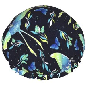 IUBBKI Shower Cap Keeps Hair Dry During Shower Fits All Head Sizes & All Hair Textures Quick Drying Bath Hair Cap (Butterfly moon stars moth leaves) IUBBKI Shower Cap Keeps Hair Dry During Shower Fits All Head Sizes & All Hair Textures Quick Drying Bath Hair Cap (Butterfly moon stars moth leaves)