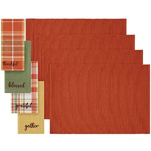 Elrene Home Fashions Placemat and Napkin Value Set of 8, Cotton, Multicolor Elrene Home Fashions Placemat and Napkin Value Set of 8, Cotton, Multicolor