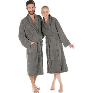 CelinaTex Oregon Bathrobe, Shawl Collar, Plain, Long, Patched Pockets, Piping, Women, Men, Unisex, 100% Cotton, Dark Grey, X-Large CelinaTex Oregon Bathrobe, Shawl Collar, Plain, Long, Patched Pockets, Piping, Women, Men, Unisex, 100% Cotton, Dark Grey, X-Large