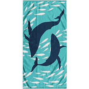 RESTILO DecoKing Beach Towel Large 90 x 180 cm Cotton Terry Velour Bath Towel Blue Dark Blue White Dolphin RESTILO DecoKing Beach Towel Large 90 x 180 cm Cotton Terry Velour Bath Towel Blue Dark Blue White Dolphin