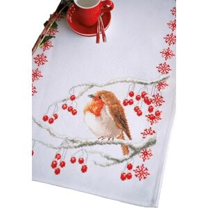 Vervaco Aida Runner Robin, Cotton Blend, Assorted, 32 x 84 cm Vervaco Aida Runner Robin, Cotton Blend, Assorted, 32 x 84 cm