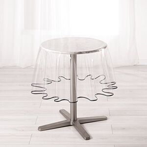 Douceur d'Intérieur LIGNE DECOR 180 cm Plain Crystal 15/100E Garden Biais Round Tablecloth, Anthracite Douceur d'Intérieur LIGNE DECOR 180 cm Plain Crystal 15/100E Garden Biais Round Tablecloth, Anthracite