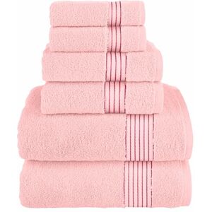 Elegant Comfort Premium Cotton 6-Piece Towel Set, Includes 2 Washcloths, 2 Hand Towels and 2 Bath Towels, 100% Turkish Cotton Highly Absorbent and Super Soft Towels for Bathroom, Dusty Rose Elegant Comfort Premium Cotton 6-Piece Towel Set, Includes 2 Washcloths, 2 Hand Towels and 2 Bath Towels, 100% Turkish Cotton Highly Absorbent and Super Soft Towels for Bathroom, Dusty Rose