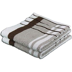Gözze Beach Towel, Set of 2, 100% Cotton, Berlin, Striped, 50 x 100 cm Taupe/Chocolate Gözze Beach Towel, Set of 2, 100% Cotton, Berlin, Striped, 50 x 100 cm Taupe/Chocolate