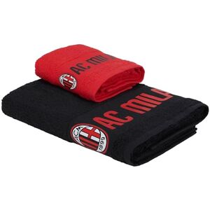 ACM 1899 AC Milan Set of 2 Towels with Logo, 50 x 100 cm, Cotton, Official Product, Red/Black ACM 1899 AC Milan Set of 2 Towels with Logo, 50 x 100 cm, Cotton, Official Product, Red/Black