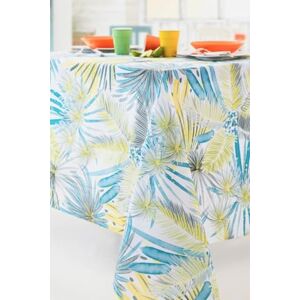 CALITEX Jungle Palm Fabric Tablecloth Large Graphic Foliage Design CALITEX Jungle Palm Fabric Tablecloth Large Graphic Foliage Design
