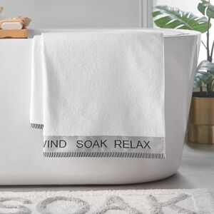 Catherine Lansfield Relax And Unwind 90x140cm Bath Sheet White Catherine Lansfield Relax And Unwind 90x140cm Bath Sheet White