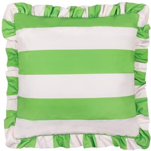 Furn. Palm Royale Stripe Ruffle Printed Outdoor Cushion Cover - Green - 50x50cm Furn. Palm Royale Stripe Ruffle Printed Outdoor Cushion Cover - Green - 50x50cm
