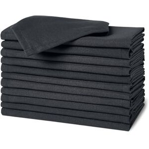 Amazon Basics Reusable Stain and Wrinkle Resistant Cloth Napkins, 43 x 43 cm (Set of 12), Black Amazon Basics Reusable Stain and Wrinkle Resistant Cloth Napkins, 43 x 43 cm (Set of 12), Black