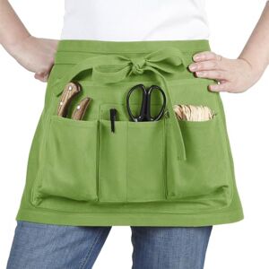 La cordeline Short Cotton Apron 7 Pockets TU Unisex Olive Green La cordeline Short Cotton Apron 7 Pockets TU Unisex Olive Green