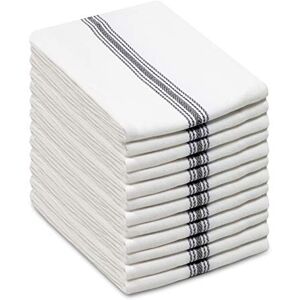 Craft Scandia Stripe 12 Pack Pure Cotton Professional Commercial Restaurant Grade Kitchen Dish Tea Towel Cloth Napkins Low Lint Sturdy Weave Reusable 16x28-30 Ounces Charcoal Craft Scandia Stripe 12 Pack Pure Cotton Professional Commercial Restaurant Grade Kitchen Dish Tea Towel Cloth Napkins Low Lint Sturdy Weave Reusable 16x28-30 Ounces Charcoal