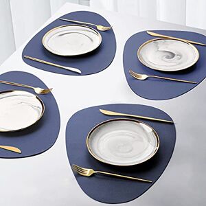 YONOVO 4Pack Faux Leather Placemats Set, Round PU Dinning Table Mats, Wipeable Easy to Clean Stain Resistant Heat Resistant Waterproof Place Mats Durable Plate Mats for Table Nordic Style (Navy Blue) YONOVO 4Pack Faux Leather Placemats Set, Round PU Dinning Table Mats, Wipeable Easy to Clean Stain Resistant Heat Resistant Waterproof Place Mats Durable Plate Mats for Table Nordic Style (Navy Blue)