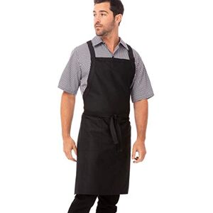 Chef Works Cross-Back Bib Apron - Black - One Size Chef Works Cross-Back Bib Apron - Black - One Size
