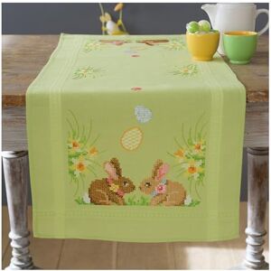 Vervaco Runner: Easter Bunnies, Polyester Cotton, Assorted, 40 x 2 x 20 cm Vervaco Runner: Easter Bunnies, Polyester Cotton, Assorted, 40 x 2 x 20 cm