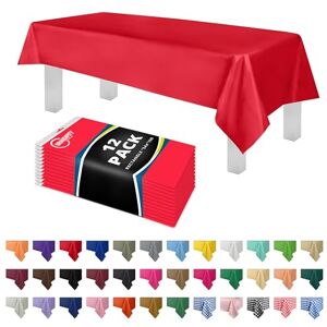 Grandipity Red 12 Pack Premium Plastic Tablecloth 54 Inch. x 108 Inch. Rectangle Table Cover By Dluxware Grandipity Red 12 Pack Premium Plastic Tablecloth 54 Inch. x 108 Inch. Rectangle Table Cover By Dluxware