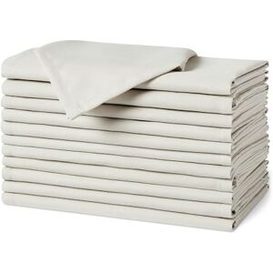 Amazon Basics Reusable Stain and Wrinkle Resistant Cloth Napkins, 43 x 43 cm (Set of 12), White Amazon Basics Reusable Stain and Wrinkle Resistant Cloth Napkins, 43 x 43 cm (Set of 12), White