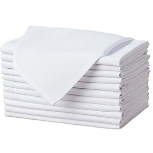 Gee Di Moda Cloth Napkins 17 x 17 Inch White Dinner Napkins Set of 12 Soft & Absorbent Washable Fabric Cloth Table Napkins with Hemmed Edges for Hotel Restaurant, Holiday Parties & Wedding Gee Di Moda Cloth Napkins 17 x 17 Inch White Dinner Napkins Set of 12 Soft & Absorbent Washable Fabric Cloth Table Napkins with Hemmed Edges for Hotel Restaurant, Holiday Parties & Wedding