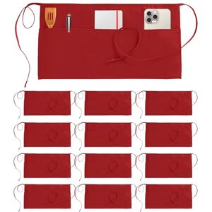 Utopia Wear 3 Pockets Waist Apron - Kitchen, Restaurant, Crafting - Red Utopia Wear 3 Pockets Waist Apron - Kitchen, Restaurant, Crafting - Red
