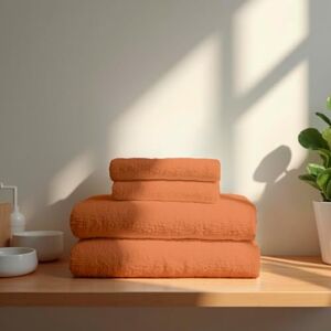 TRAMAS+ Premium 700 g Set of 4 Hand Towels, 100% Cotton, 2 Hand Towels 50 x 100 cm and 2 Bath Towels 70 x 140 cm, Extra Soft, Quick-Drying and Highly Absorbent Orange TRAMAS+ Premium 700 g Set of 4 Hand Towels, 100% Cotton, 2 Hand Towels 50 x 100 cm and 2 Bath Towels 70 x 140 cm, Extra Soft, Quick-Drying and Highly Absorbent Orange