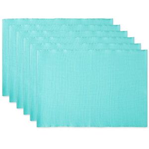 DII Basic Everyday Ribbed Tabletop 100% Cotton, Placemat Set, 13x19, Aqua, 6 Piece DII Basic Everyday Ribbed Tabletop 100% Cotton, Placemat Set, 13x19, Aqua, 6 Piece