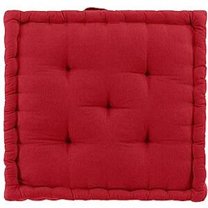 Douceur d'Intérieur , Twily 50 x 50 x 10 cm Cotton Recycled Polyester Floor Cushion, Red Douceur d'Intérieur , Twily 50 x 50 x 10 cm Cotton Recycled Polyester Floor Cushion, Red