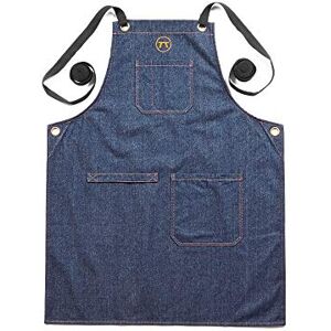 OUTSET Cross Back Denim Apron with Pockets, One Size Fits Most, 100% Cotton, Blue OUTSET Cross Back Denim Apron with Pockets, One Size Fits Most, 100% Cotton, Blue