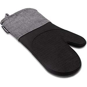 Cuisinart Charcoal Silicone Oven Gloves Single Oven Mitt with Grey Herringbone Cuff, Non Slip, Heat Resistant Silicone Oven Mitts Cuisinart Charcoal Silicone Oven Gloves Single Oven Mitt with Grey Herringbone Cuff, Non Slip, Heat Resistant Silicone Oven Mitts