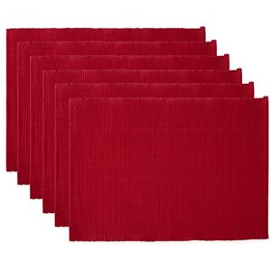 DII Basic Everyday Ribbed Tabletop 100% Cotton, Placemat Set, 13x19, Cardinal Red, 6 Piece DII Basic Everyday Ribbed Tabletop 100% Cotton, Placemat Set, 13x19, Cardinal Red, 6 Piece