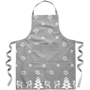 Ragged Rose Christmas Apron 85 cm x 68 cm Cotton Apron for Cooking & Dishwashing with Neck Strap, Large Front Pocket, & Long Ties Kitchen Gifts for Women & Men Silver Grey Ragged Rose Christmas Apron 85 cm x 68 cm Cotton Apron for Cooking & Dishwashing with Neck Strap, Large Front Pocket, & Long Ties Kitchen Gifts for Women & Men Silver Grey