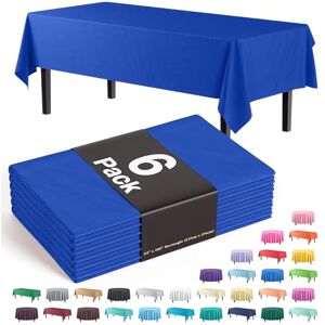 Exquisite 6-Pack Premium Plastic Tablecloth 54in. x 108in. Rectangle Plastic Table Cover Blue Exquisite 6-Pack Premium Plastic Tablecloth 54in. x 108in. Rectangle Plastic Table Cover Blue