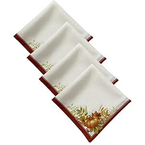 Elrene Home Fashions Autumn Pumpkin Grove Napkin, 17"x17" (Set of 4, Multi Color Elrene Home Fashions Autumn Pumpkin Grove Napkin, 17"x17" (Set of 4, Multi Color