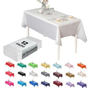 Evershine (Rectangle 140cm X 270cm, White) (12-pack) Heavy Duty Plastic Table Covers Tablecloth (Reusable) (Rectangle 140cm X 270cm, White) Evershine (Rectangle 140cm X 270cm, White) (12-pack) Heavy Duty Plastic Table Covers Tablecloth (Reusable) (Rectangle 140cm X 270cm, White)