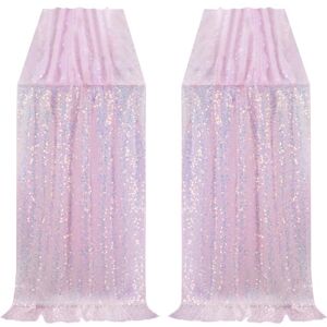 Pink Iridescent Table Runner Set 2pcs 27x120in Mermaid Sequin Decorations - Table Type Pink Iridescent Table Runner Set 2pcs 27x120in Mermaid Sequin Decorations - Table Type