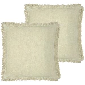 furn. Korin Polyester Filled Cushion Twin Pack, Cotton, Ecru furn. Korin Polyester Filled Cushion Twin Pack, Cotton, Ecru