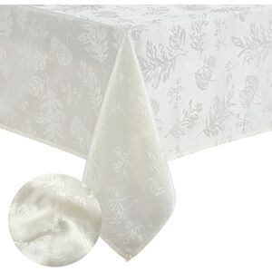 Elrene Home Fashions Elegant Woven Leaves Jacquard Damask Wrinkle Resistant Tablecloth, 60" x 102, Oblong, Ivory Elrene Home Fashions Elegant Woven Leaves Jacquard Damask Wrinkle Resistant Tablecloth, 60" x 102, Oblong, Ivory