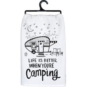 Primitives by Kathy LOL Made You Smile Tea Towel, 28" Square, Better When You're Camping Primitives by Kathy LOL Made You Smile Tea Towel, 28" Square, Better When You're Camping