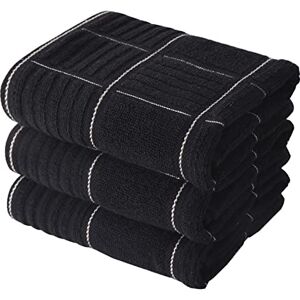 Anyi Kitchen Dish Towels Heavy Duty Absorbent Cotton - Dish Towels - Black Anyi Kitchen Dish Towels Heavy Duty Absorbent Cotton - Dish Towels - Black