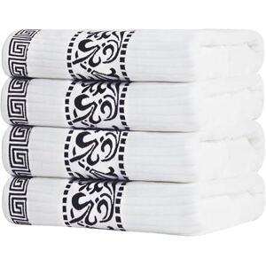 Superior 4-Piece Bath Towel Set, Greek/Floral Decor for Bathroom, Guest Bath, Spa, Resort, Home Essentials, Absorbent Cotton, Adults and Kids, Fast Drying Towels, Athens Collection, Black Superior 4-Piece Bath Towel Set, Greek/Floral Decor for Bathroom, Guest Bath, Spa, Resort, Home Essentials, Absorbent Cotton, Adults and Kids, Fast Drying Towels, Athens Collection, Black