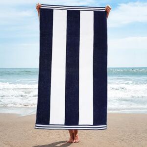 Superior Cotton Nautical Stripe Beach Towels, Colorful Towels for Adult, Kid, Pool, Swimming, Sand, Travel, Large Oversized, Absorbent, Fast Drying, Bath Basics, Cabana Collection, 1 Piece, Blue Superior Cotton Nautical Stripe Beach Towels, Colorful Towels for Adult, Kid, Pool, Swimming, Sand, Travel, Large Oversized, Absorbent, Fast Drying, Bath Basics, Cabana Collection, 1 Piece, Blue