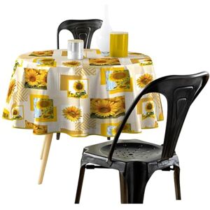 Douceur d'Intérieur , Round Tablecloth Diameter 160 cm Sunflower PVC Photoprint Douceur d'Intérieur , Round Tablecloth Diameter 160 cm Sunflower PVC Photoprint