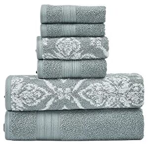 Modern Threads Amaris 6-Piece Reversible Yarn Dyed Jacquard Towel Set Bath Towels, Hand Towels, & Washcloths Super Absorbent & Quick Dry 100% Combed Cotton, Ivy Modern Threads Amaris 6-Piece Reversible Yarn Dyed Jacquard Towel Set Bath Towels, Hand Towels, & Washcloths Super Absorbent & Quick Dry 100% Combed Cotton, Ivy