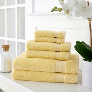 Martha Stewart Egyptian Cotton Towel Set 6 Piece, 500 GSM, Plush Bath Towel Set, 2 Bath Towels, 2 Hand Towels, 2 Washcloths, Bathroom Essentials, Yellow Martha Stewart Egyptian Cotton Towel Set 6 Piece, 500 GSM, Plush Bath Towel Set, 2 Bath Towels, 2 Hand Towels, 2 Washcloths, Bathroom Essentials, Yellow