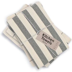 MEEMA Kitchen Towels and Dishcloths Sets of 4 Large 18 x 28 Inch Upcycled Cotton Tea Towel Super Absorbent Cotton Dish Towels for Kitchen Charcoal Stripes Hand Towels MEEMA Kitchen Towels and Dishcloths Sets of 4 Large 18 x 28 Inch Upcycled Cotton Tea Towel Super Absorbent Cotton Dish Towels for Kitchen Charcoal Stripes Hand Towels