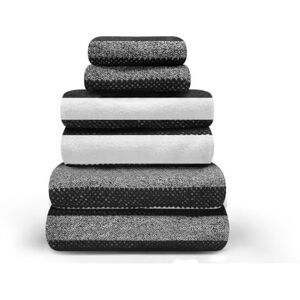 GC GAVENO CAVAILIA Bath Towel Set (70x120 cm) 100% Ring Spun Cotton Striped Bath Towels 2 Pack Water Absorbent & Quick Dry Bathroom Towels Soft Hotel Quality Large Towel -Charcoal GC GAVENO CAVAILIA Bath Towel Set (70x120 cm) 100% Ring Spun Cotton Striped Bath Towels 2 Pack Water Absorbent & Quick Dry Bathroom Towels Soft Hotel Quality Large Towel -Charcoal