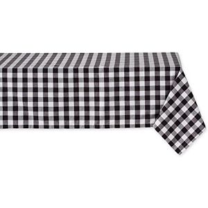 DII Checkered Tabletop Collection 100% Cotton, Machine Washable, Tablecloth, 52x52, Black DII Checkered Tabletop Collection 100% Cotton, Machine Washable, Tablecloth, 52x52, Black
